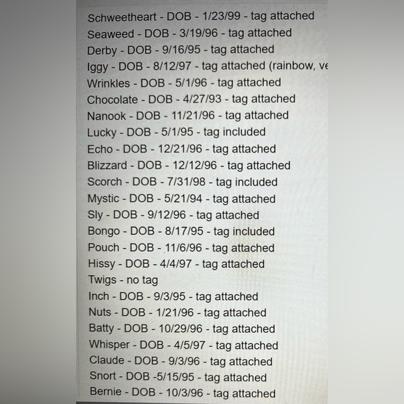 40 new Beanie Babies (36 with tags att, 3 with tags incl, 1 miss tag) - Picture 7 of 10